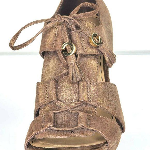 Coach Womens Teagan Sandals Metallic Peep Toe 9B